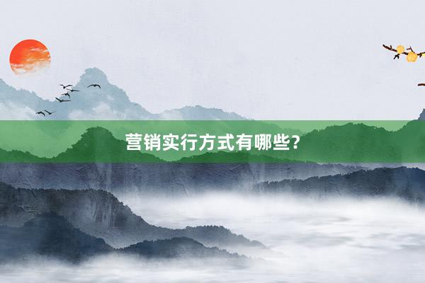 营销实行方式有哪些？